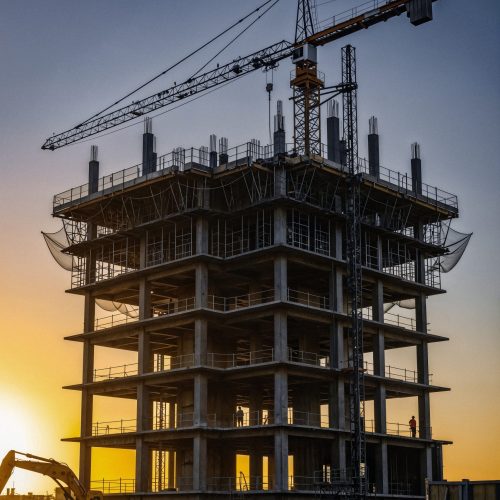 construction-high-rise-building-sunset
